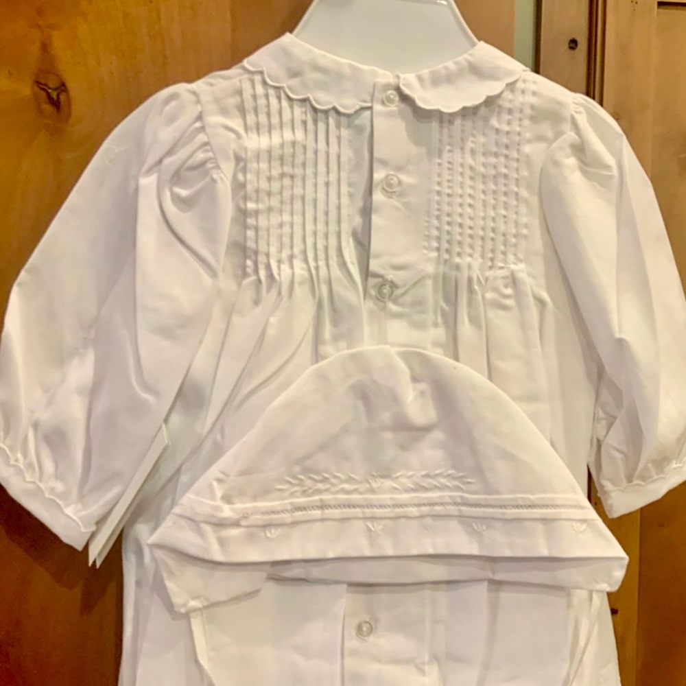 NWT Heirloom White Christening Gown 9/12M.Intricate embroidery and very detailed